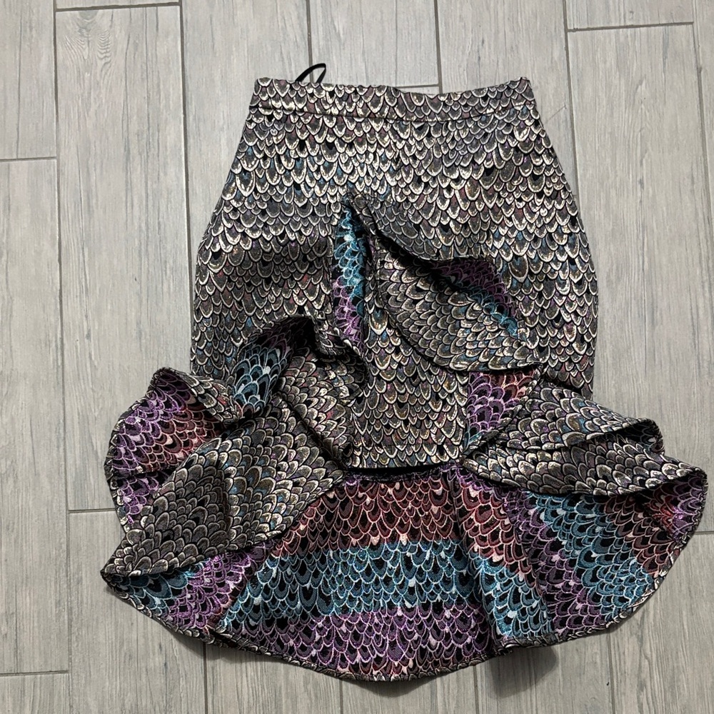 bebe Multicolor Scale Pencil Skirt